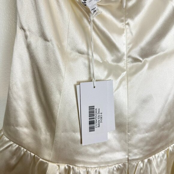 REFORMATION Babette Silk Dress in Ivory Size US 8 NWT - Picture 11 of 16